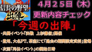 【信長の野望_出陣】4月25日更新内容チェック!「今週の出陣」【CeVIO】