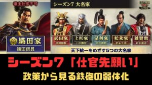 【信長の野望 覇道】シーズン7仕官先願い・政策について(政策から見る鉄砲の弱体について)【シーズン6】